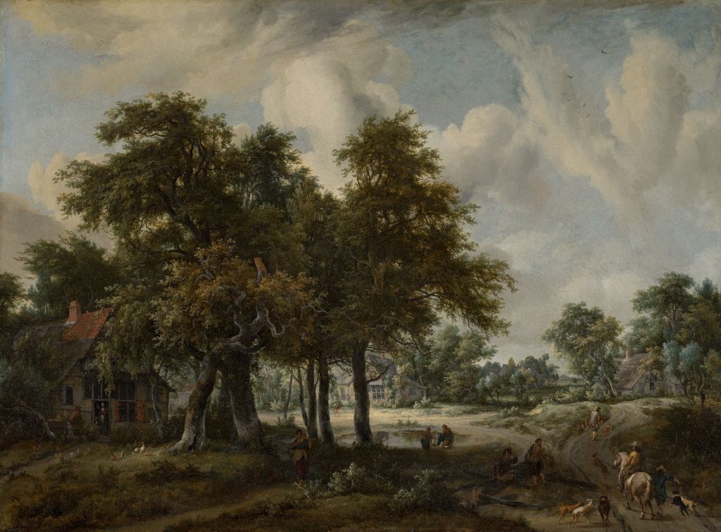 Waldlandschaft mit Bauernhäusern