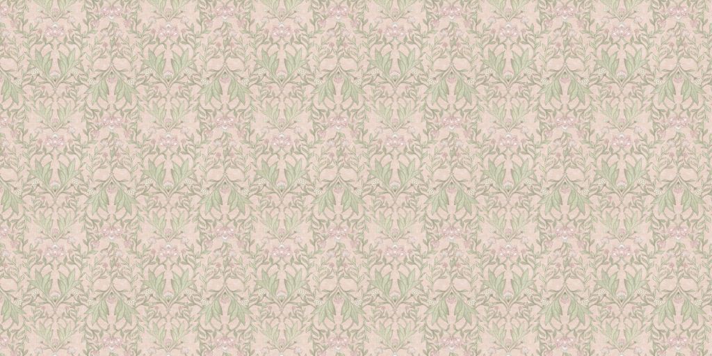 Morris Blumendamast - pastellrosa