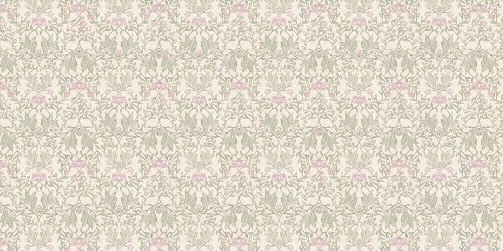 Morris Blumendamast - creme
