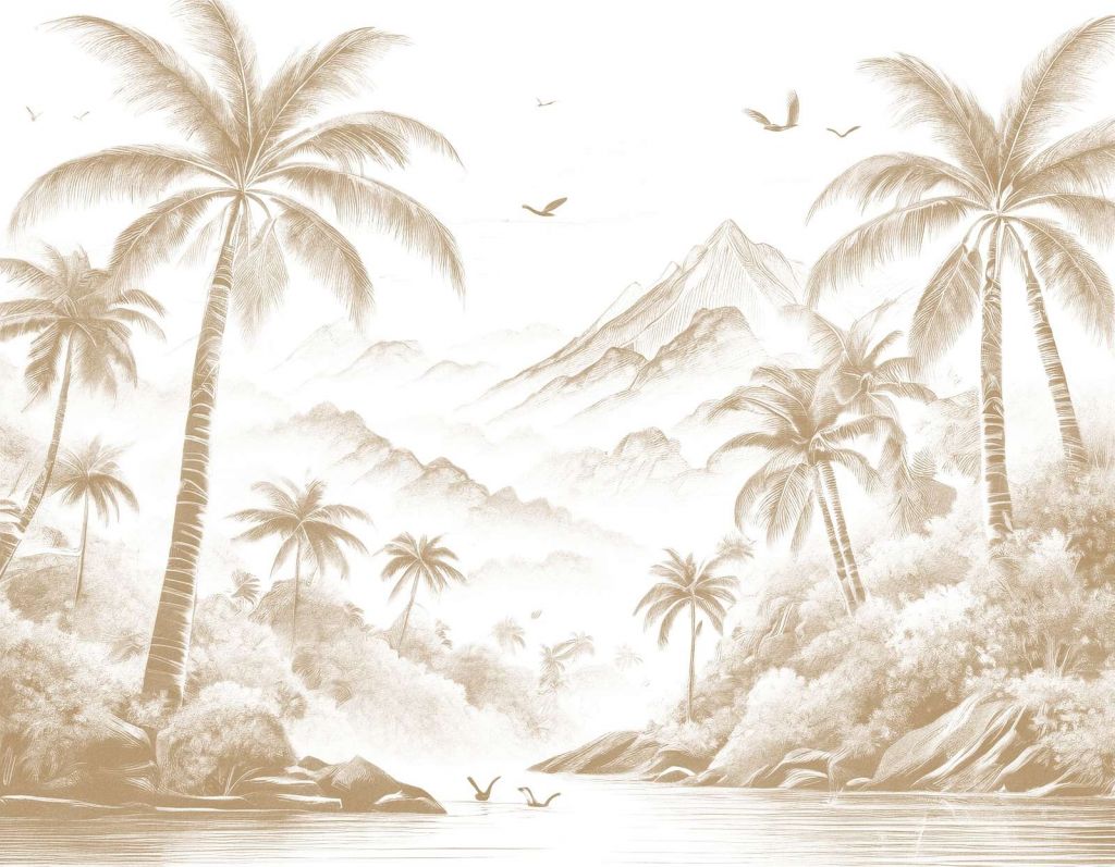 Friedliche Palmenbucht, taupe