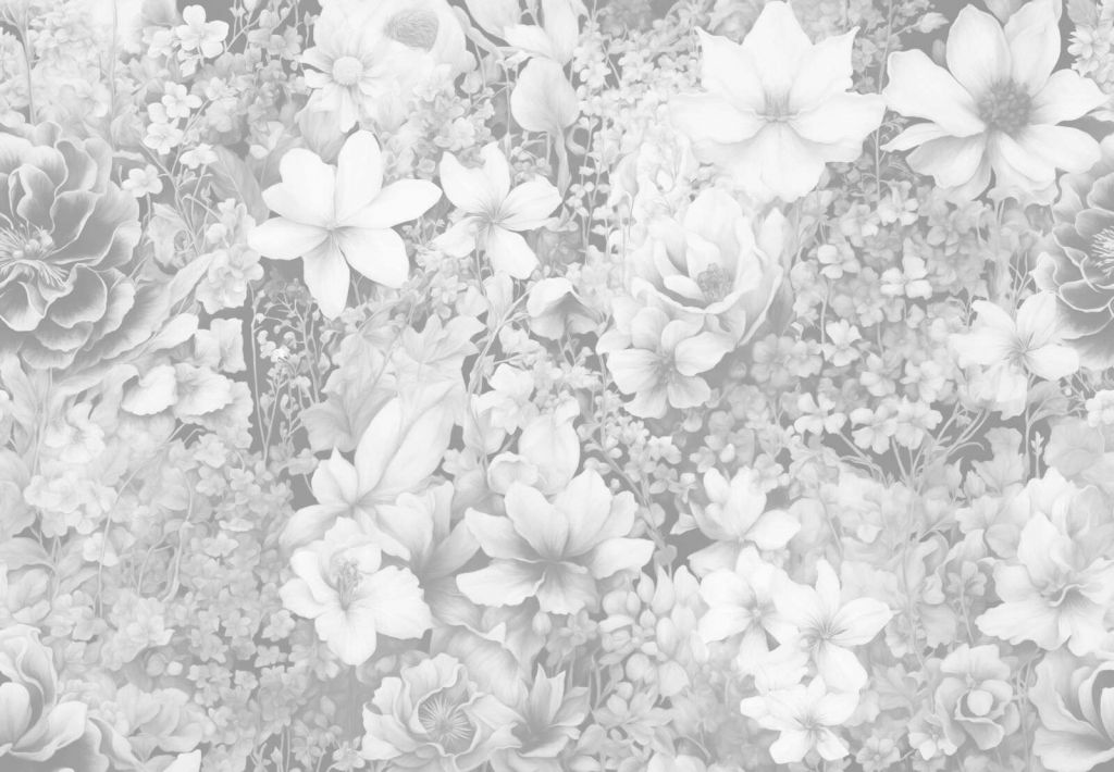 Blumenfest nahtlos - weiß