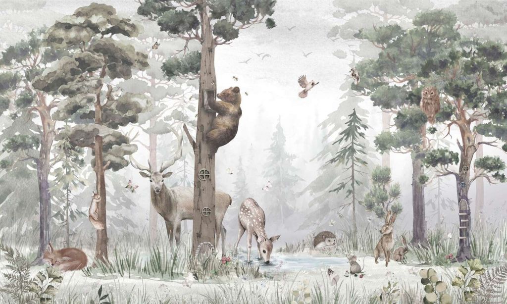 Wildtiere mitten im Wald