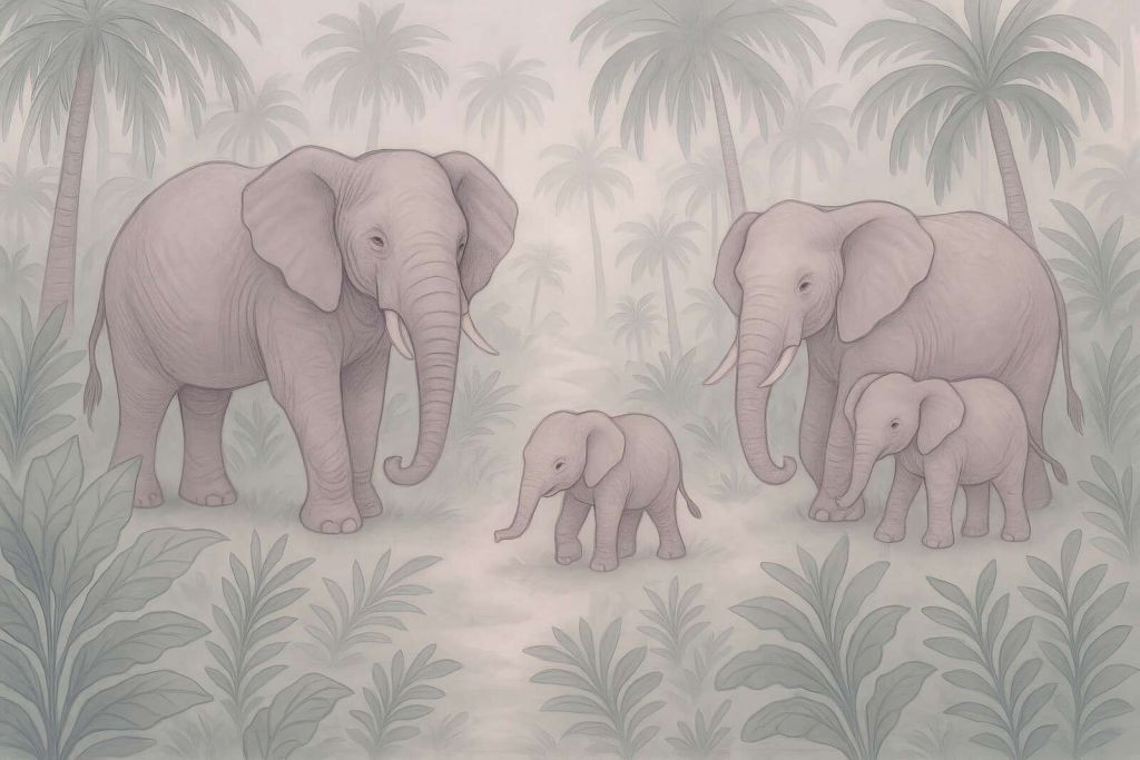 Elefantenfamilie im Dschungel