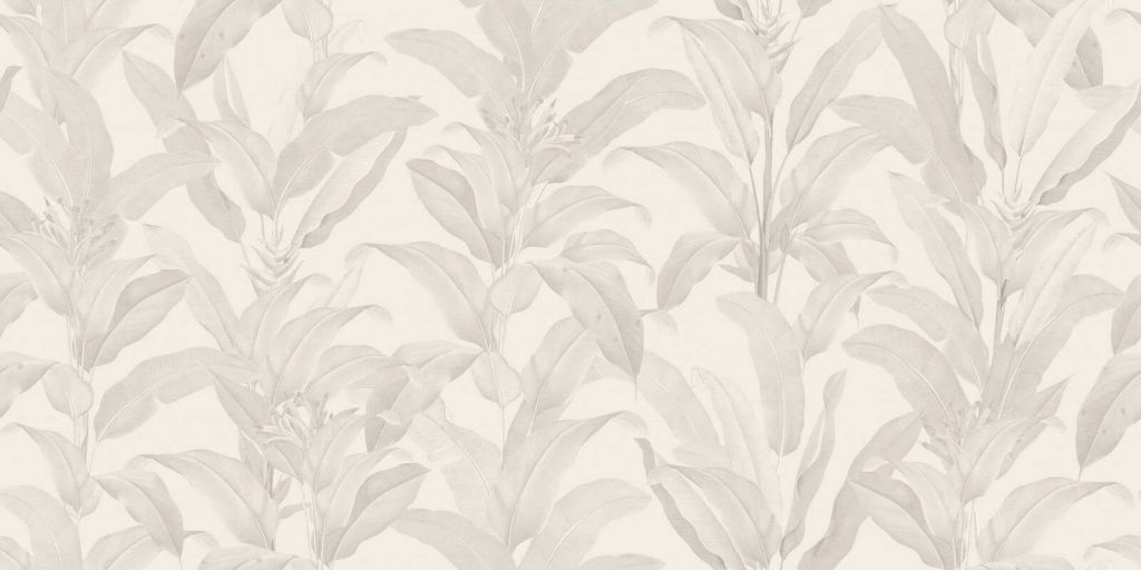 Tropische Blätter in Leinenbeige