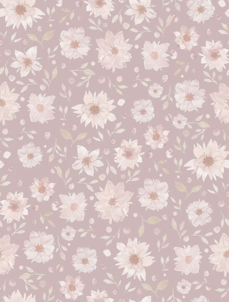Zarte Aquarellblumen in Mauve