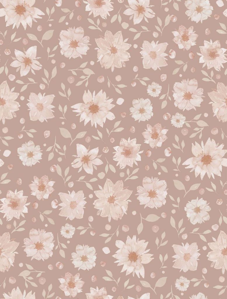 Zarte Aquarellblumen in Blushbeige