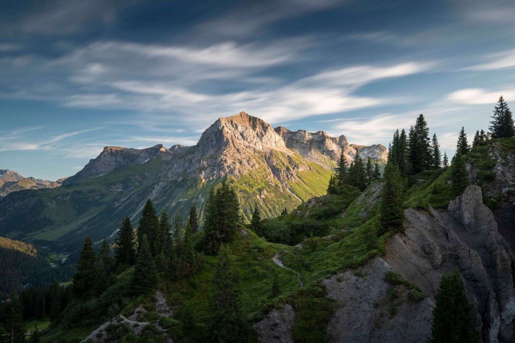 Abendsonne auf Alpengipfeln