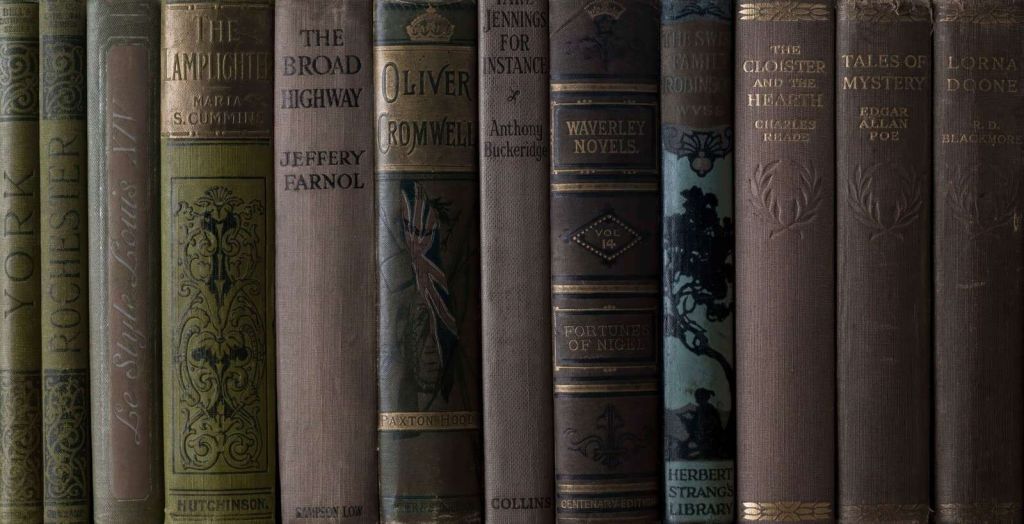 Alte Bücher auf einem Regal
