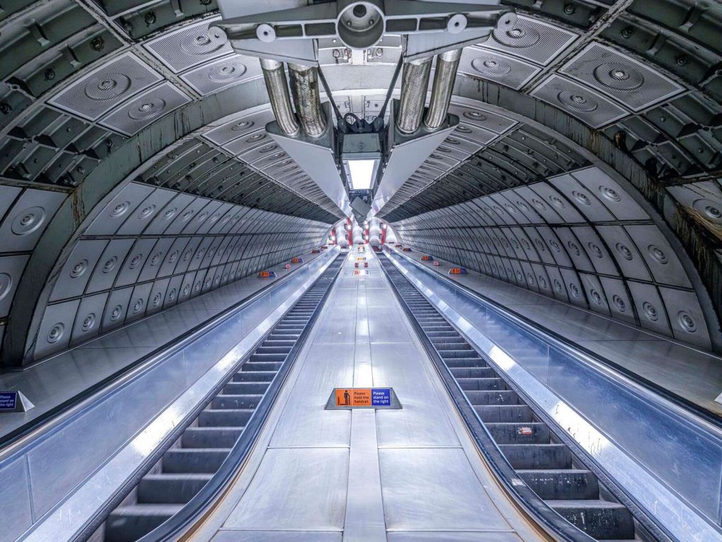 Rolltreppe an der U-Bahn-Station, London