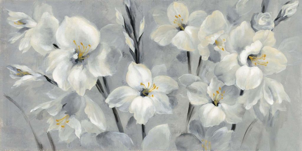 Sanfte Blüten in Grautönen