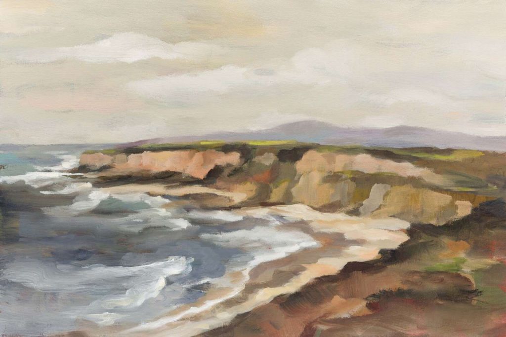 Südliche Klippen an schäumender See.