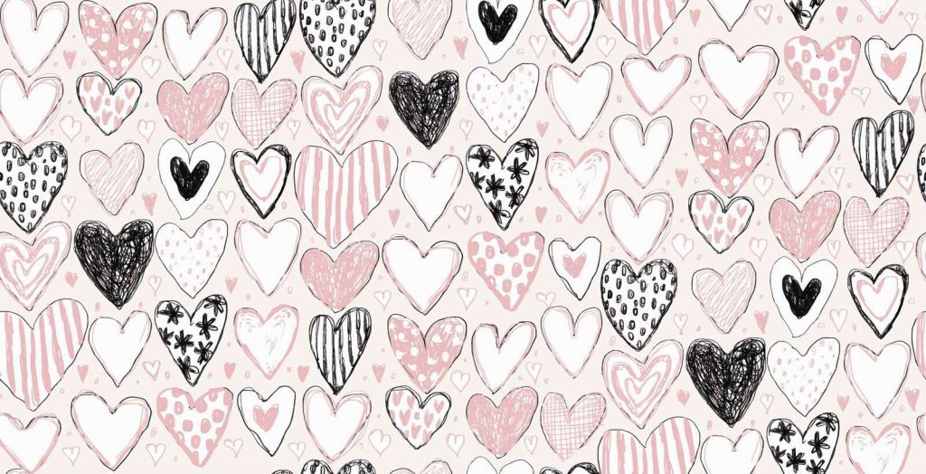 Herzchen-Mix in Pastell und Tinte
