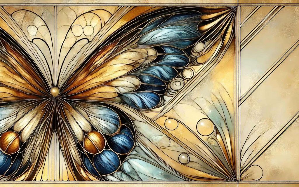 Schmetterling in Gold und Nachtblau