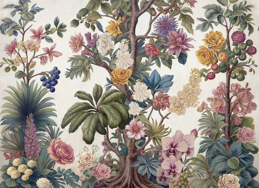 Botanische Blütenbaum mit Blumen