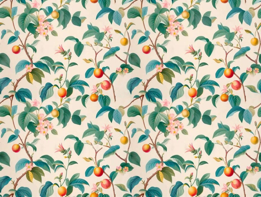 Fruchtbaumzweige mit Blüten