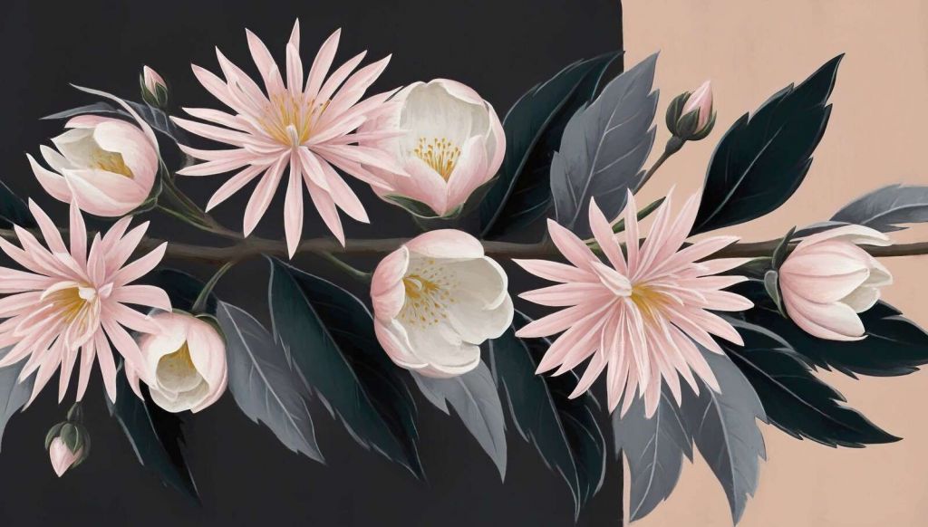 Zartrosa Clematis am Ast