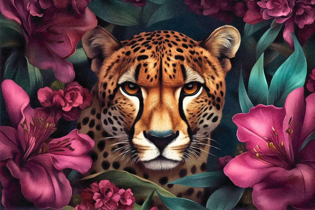 Wilde Geparden-Anmut und exotische Blüten