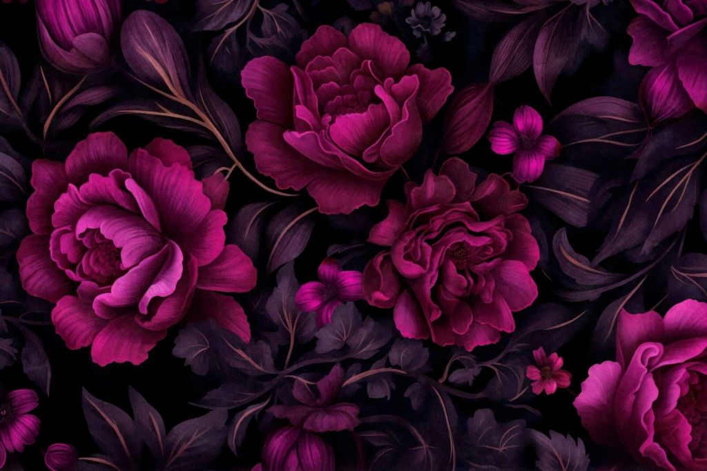 Samtige dunkle stimmungsvolle Blumen in Fuchsia-Pink
