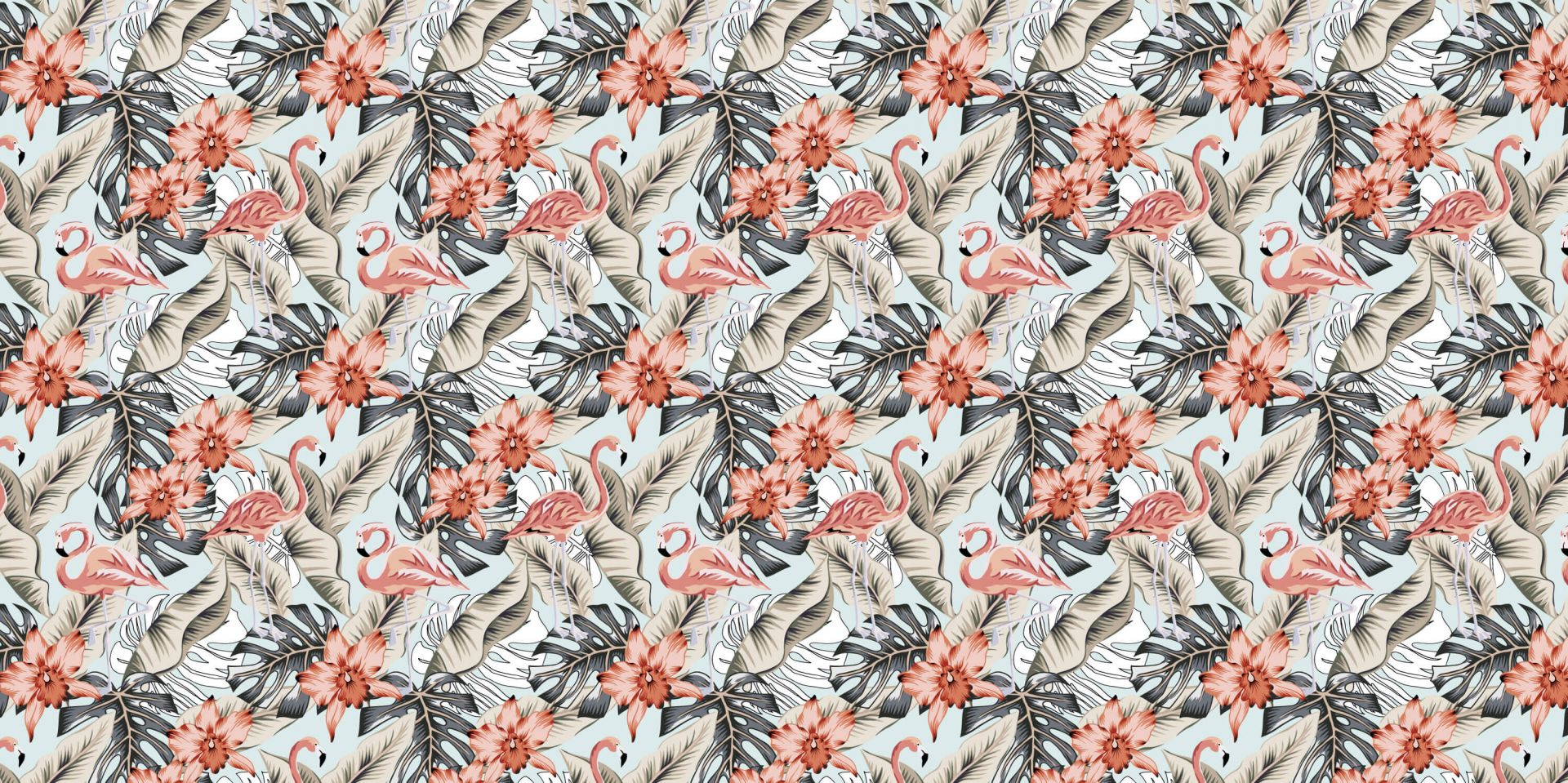 Tropischer rosa Flamingo