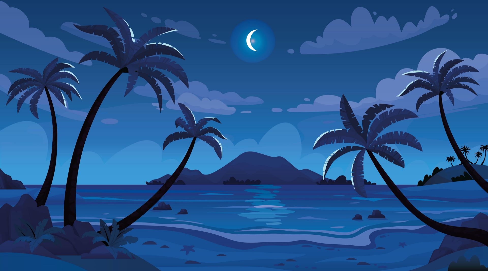 Schöne Aussicht bei Nacht