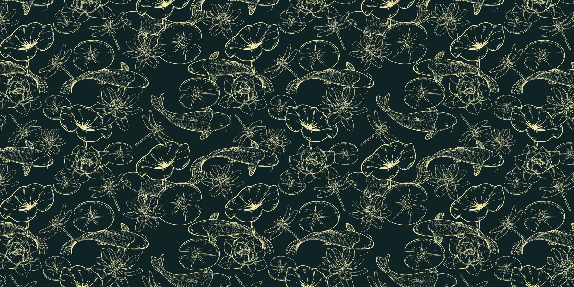 Karpfen und Lotusblume