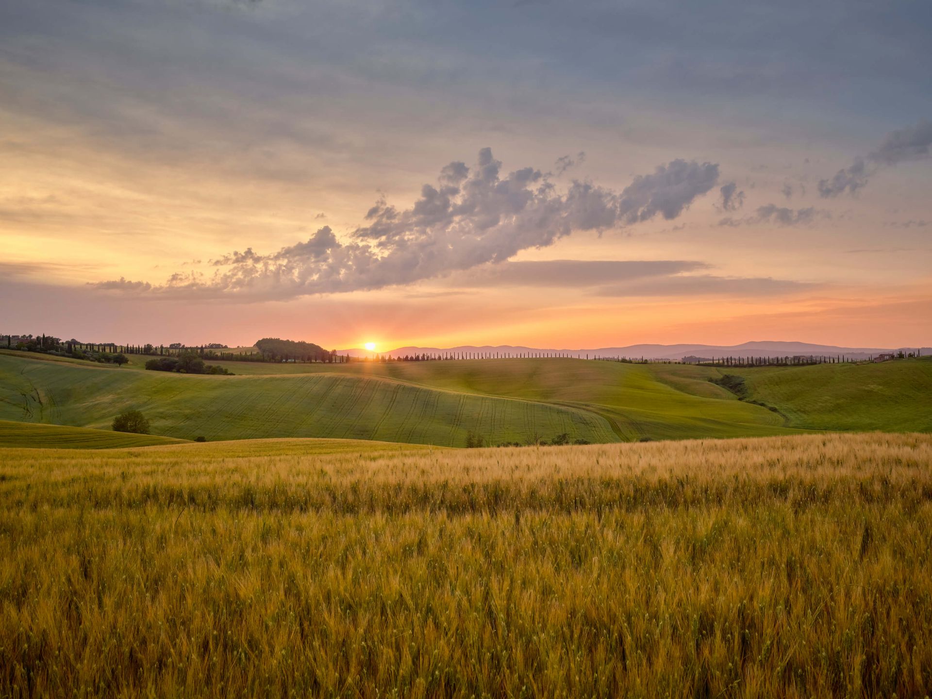 Sonnenuntergang in italienischer Landschaft