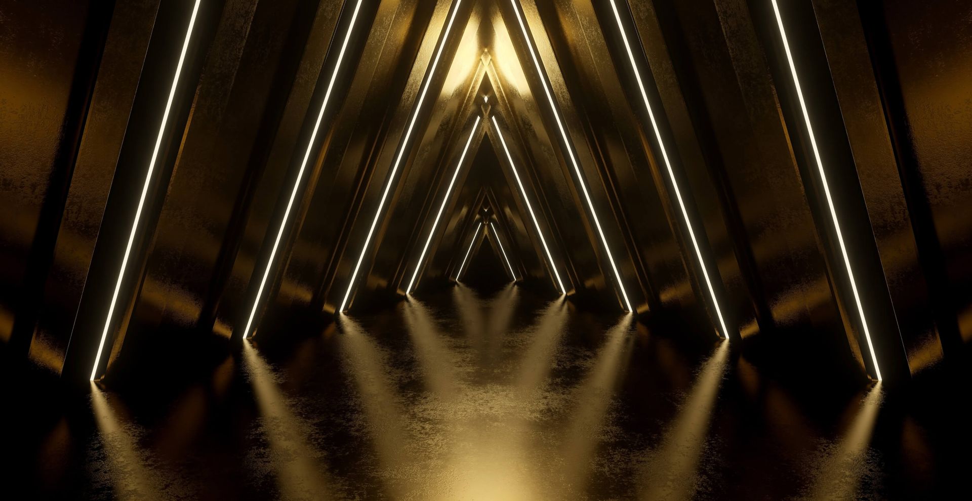Dunkler goldener Tunnel