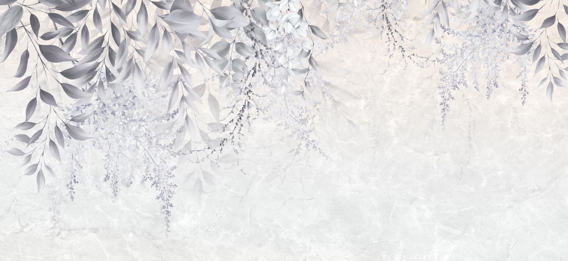 Blätter auf Marmorwand