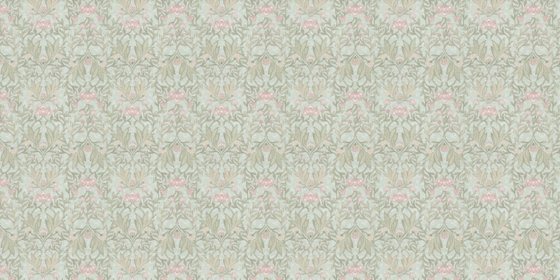 Morris Blumendamast - mintgrün