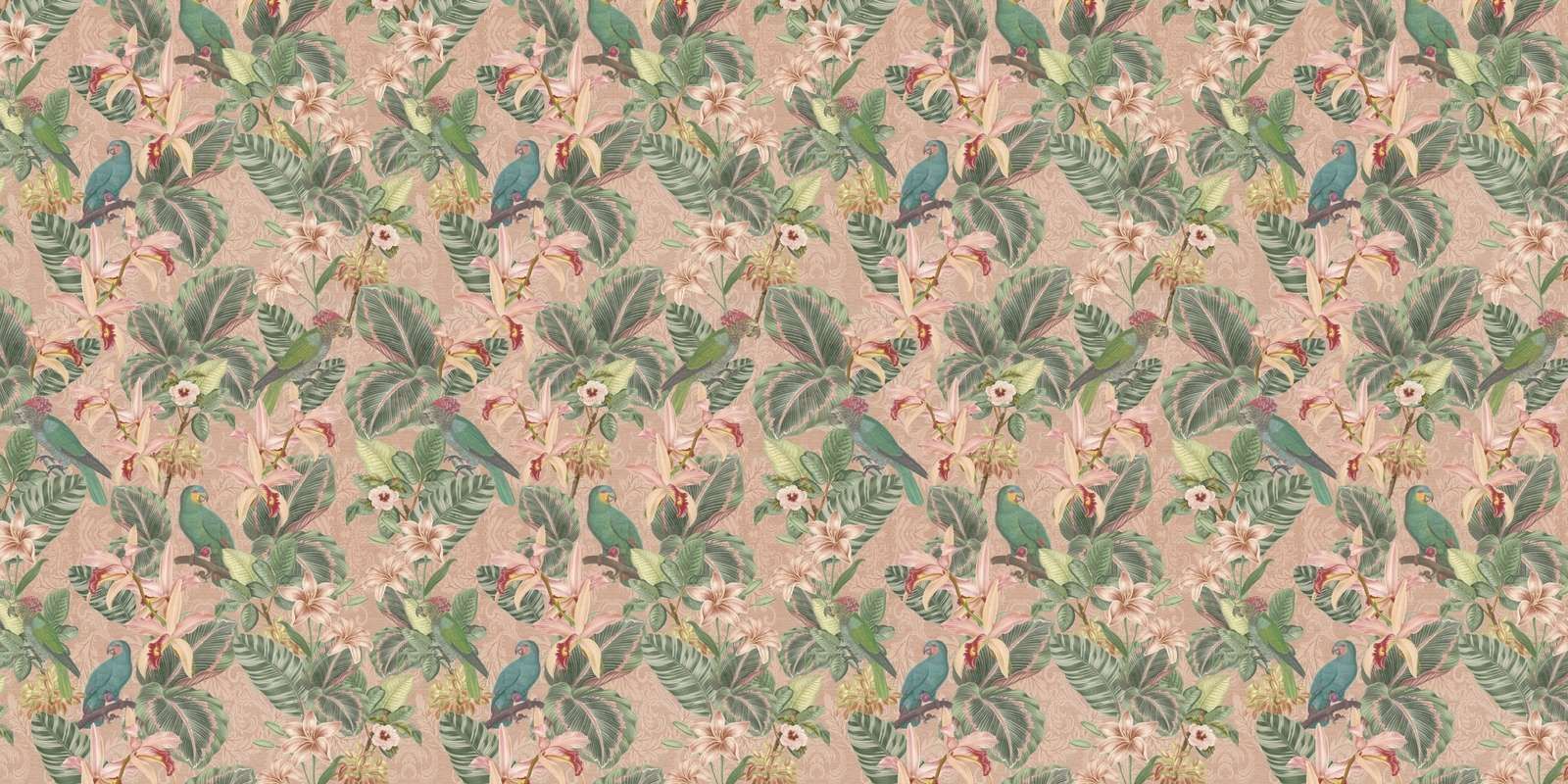 Tropical Jungle Vögel & Papageien - terracotta
