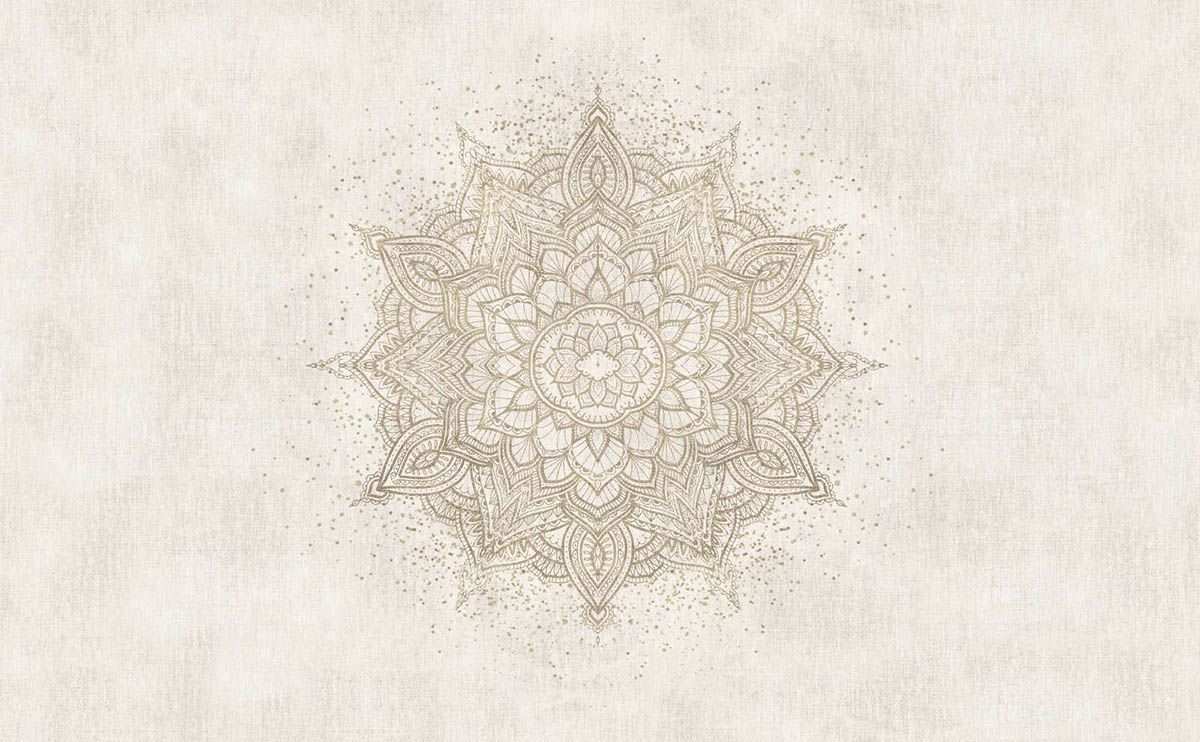Goldenes funkelndes Mandala - beige