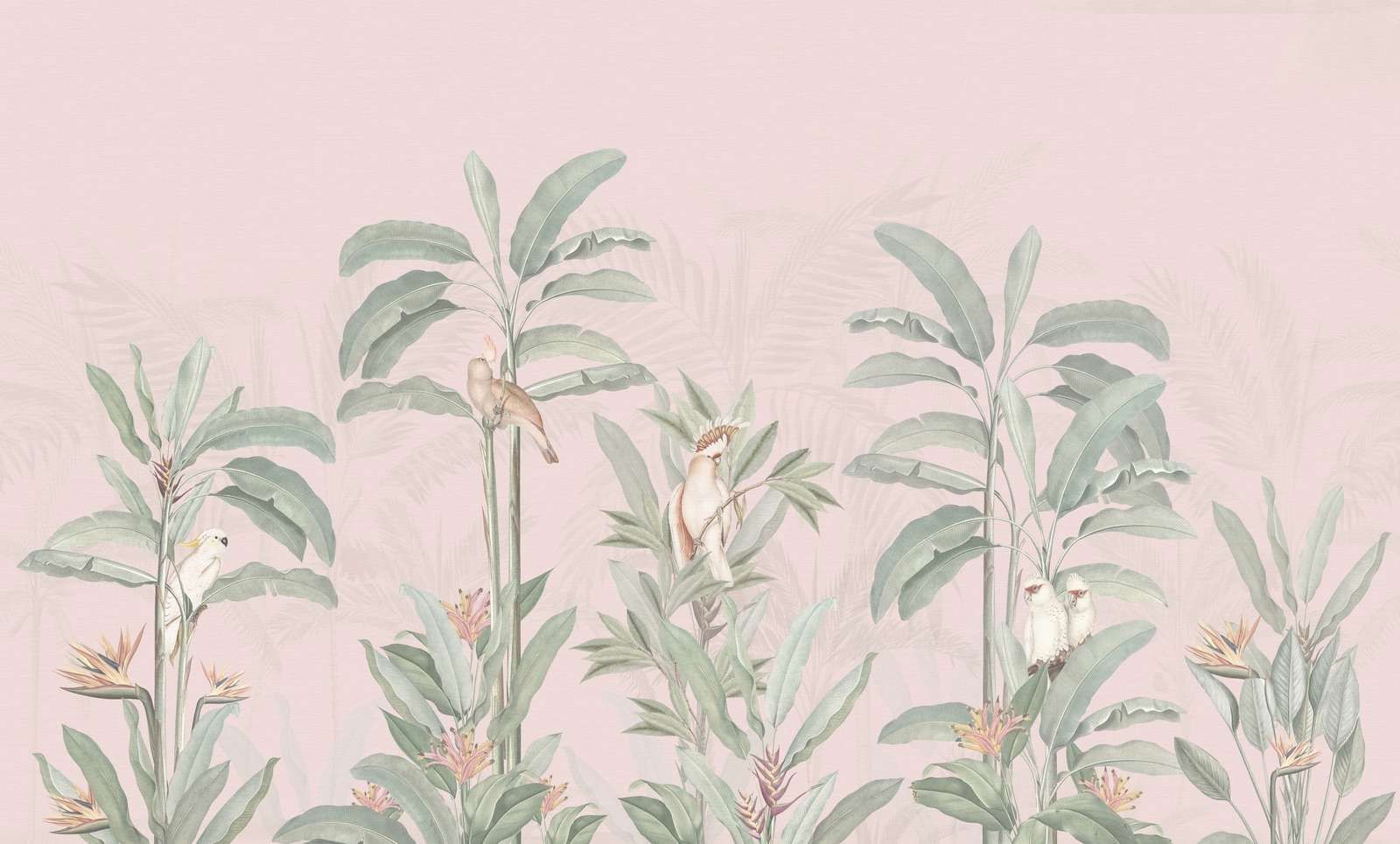 Vintage-Dschungellandschaft - errötetes Rosa