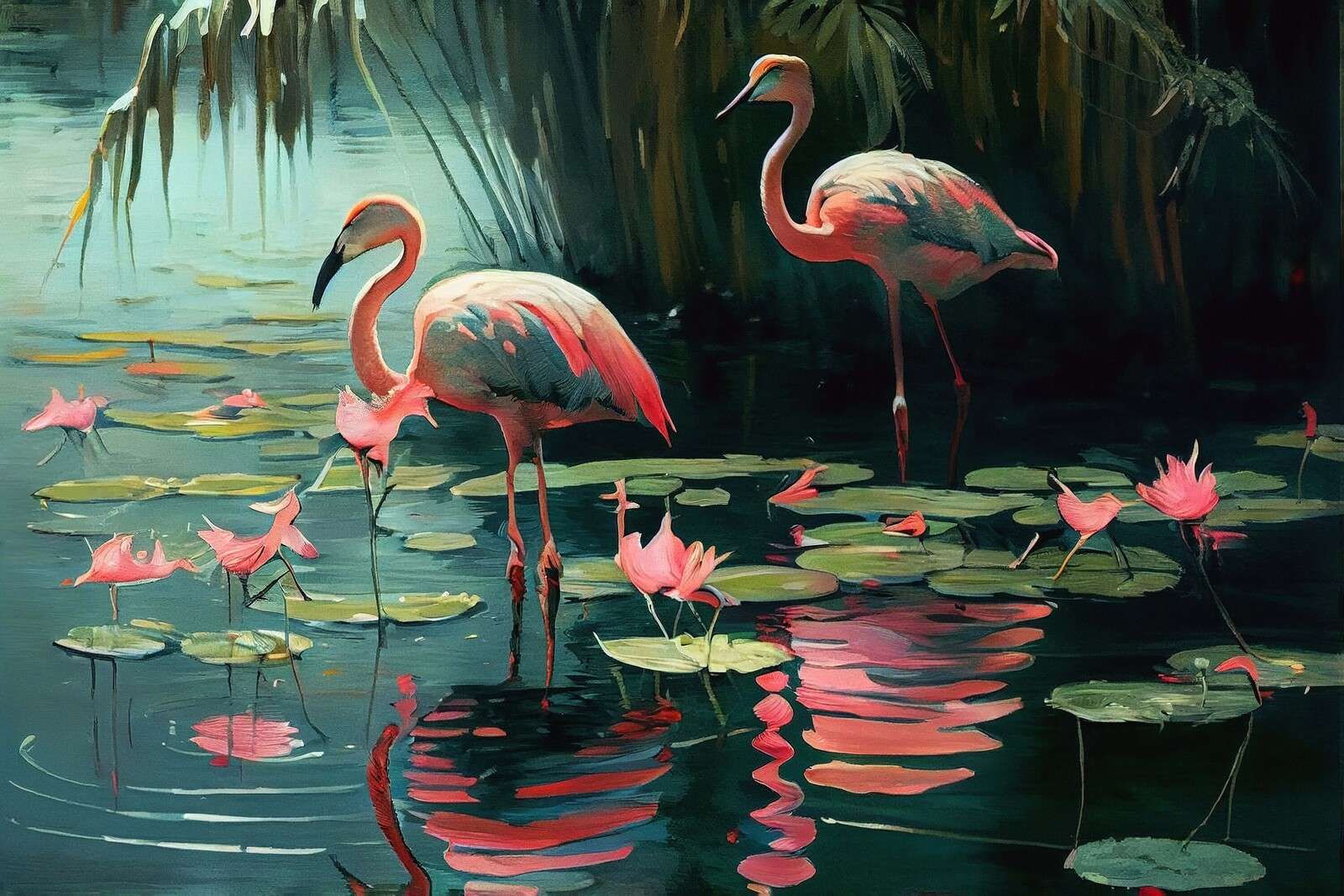 Seerosen Flamingo Oase