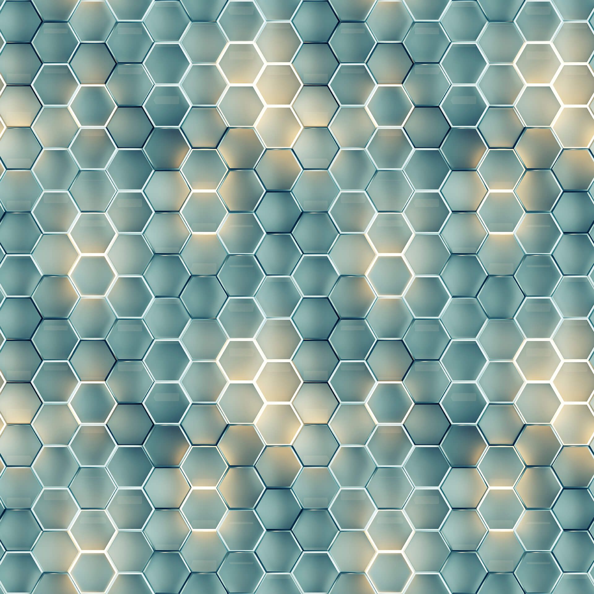 Schimmernde Hexagone