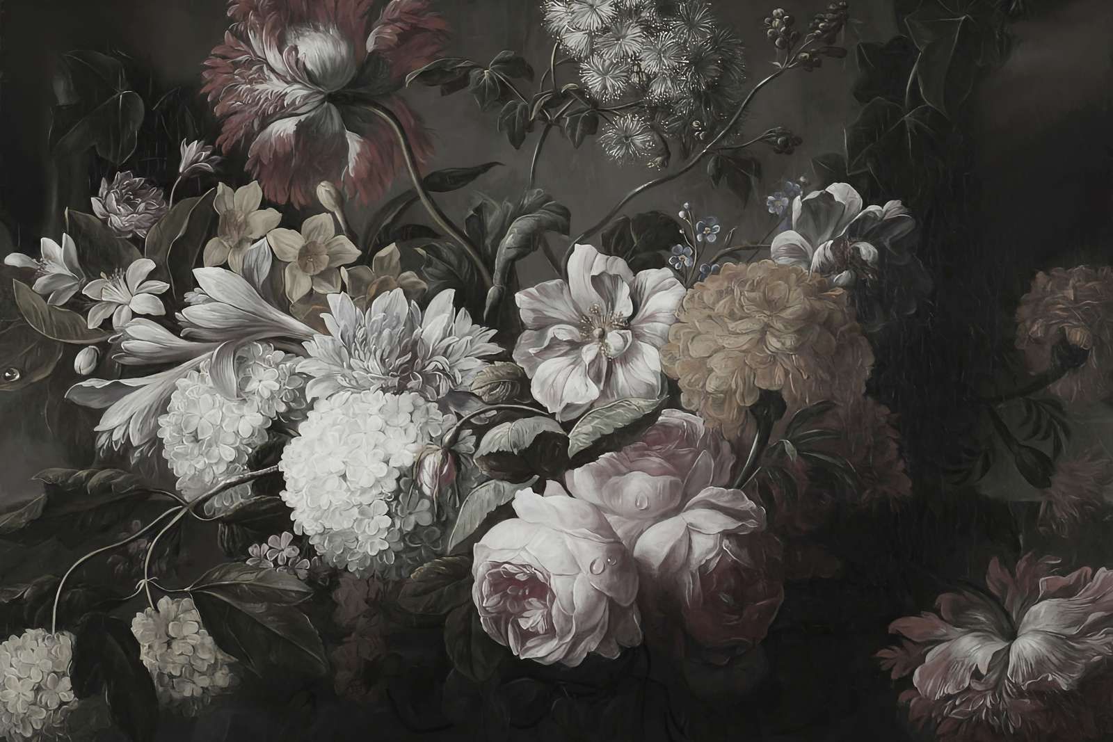 Strauß mit Mohn und Krokussen