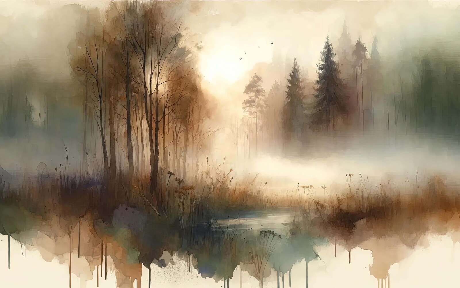 Nebeliger Waldflucht