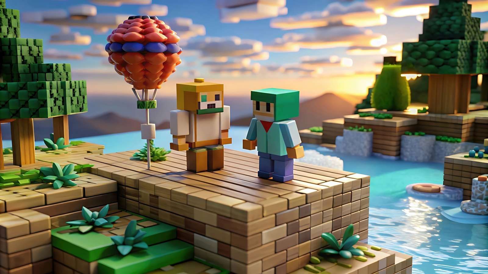 Luftballon im Pixeltal
