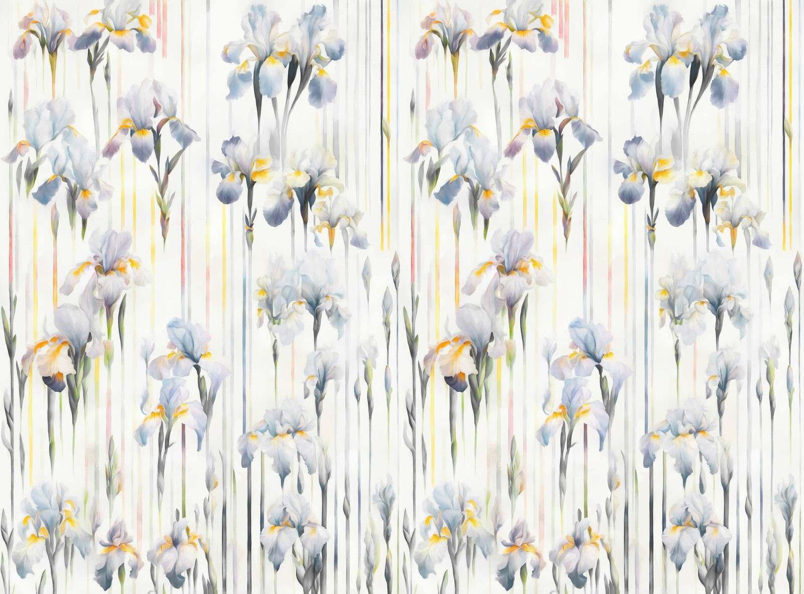 Iris und Streifen nahtlos blau