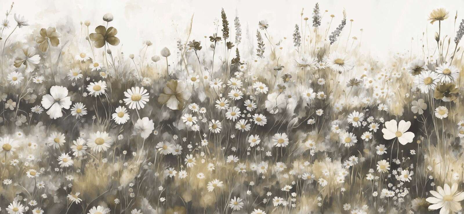 Üppiges Grün des Sommers Warmes Taupe