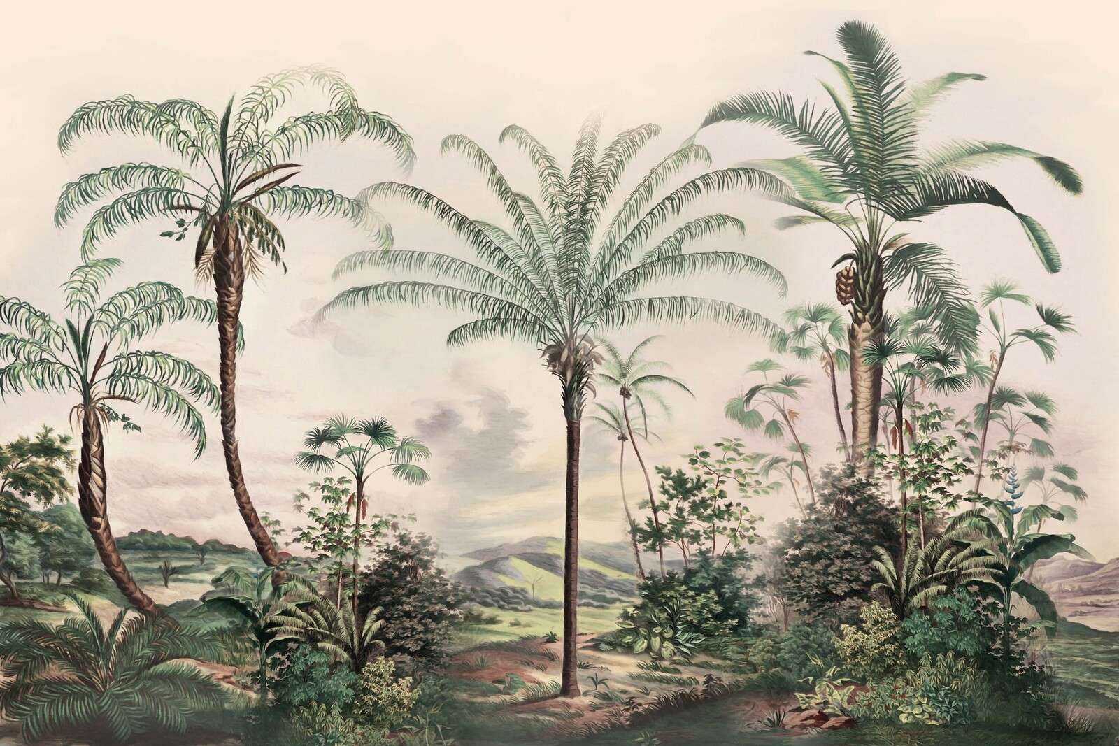 Romantische Tropen Dunkelgrün