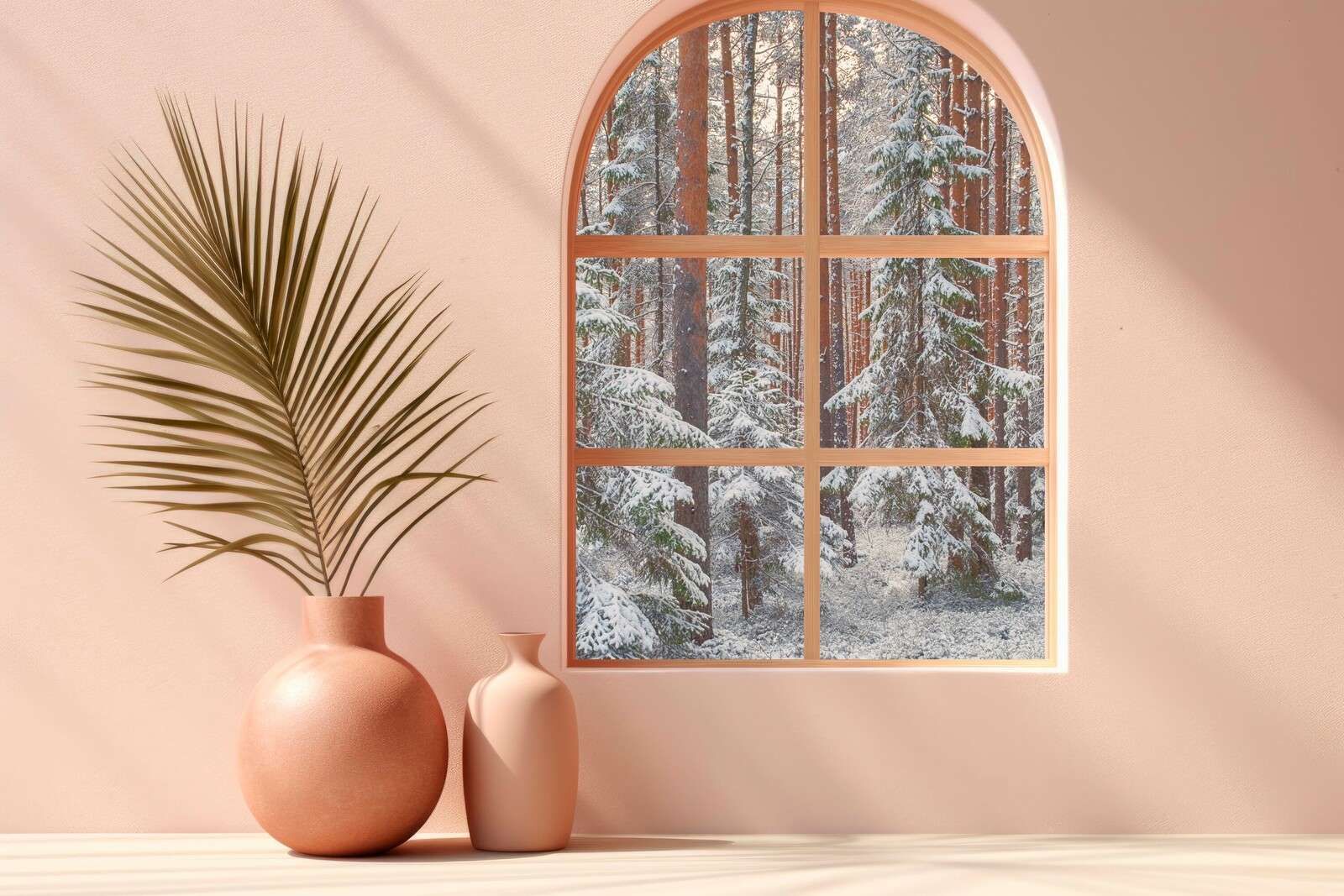 Schneestille im Kiefernwald