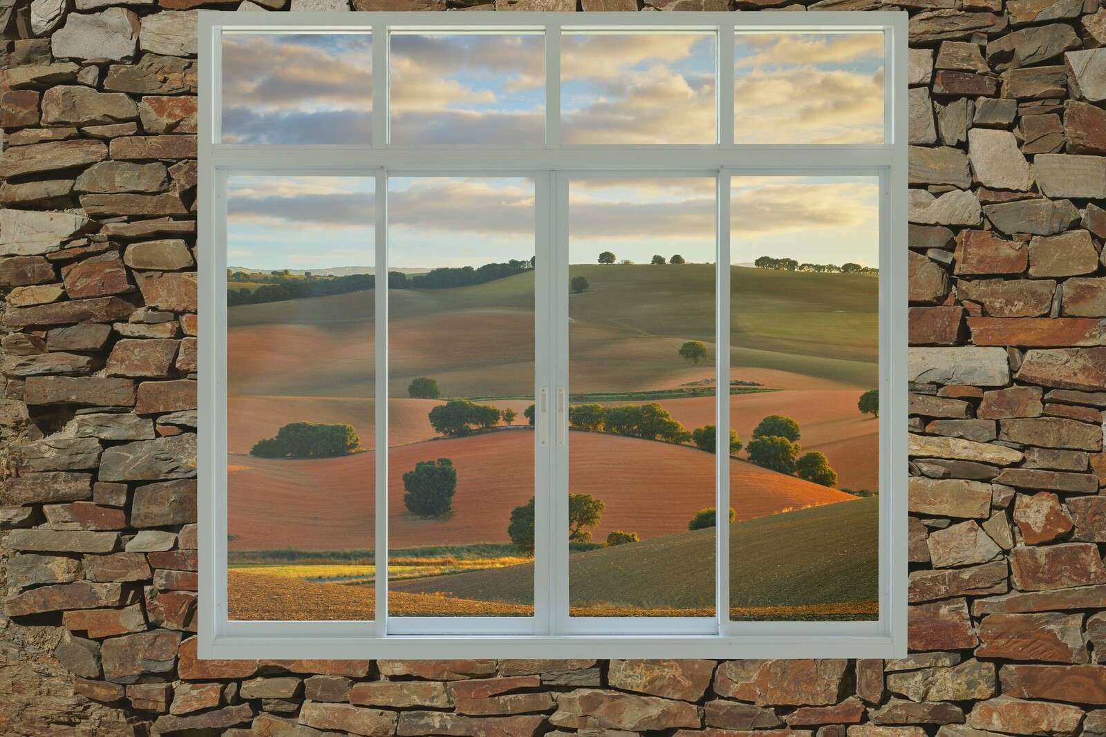 Glooiende Hügel im Abendlicht