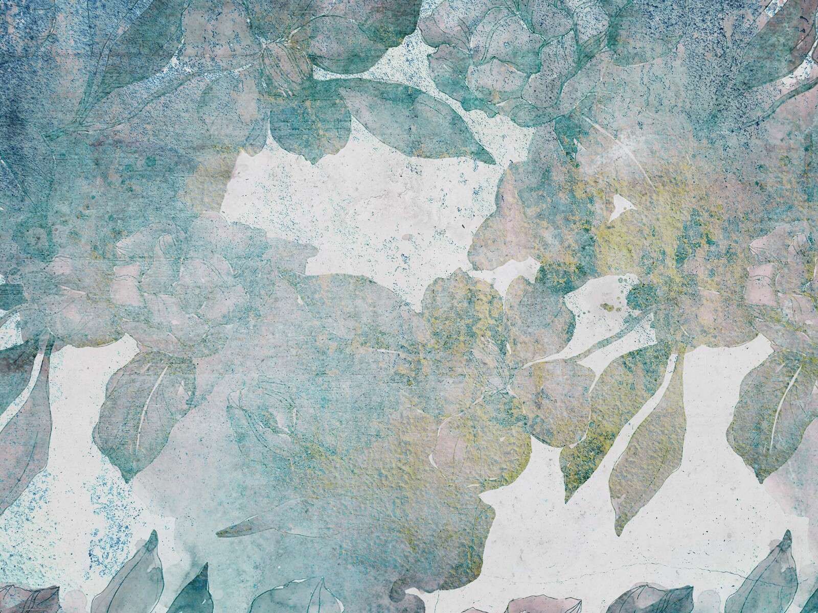 Verblasste Pfingstrosen in Aquarellblau