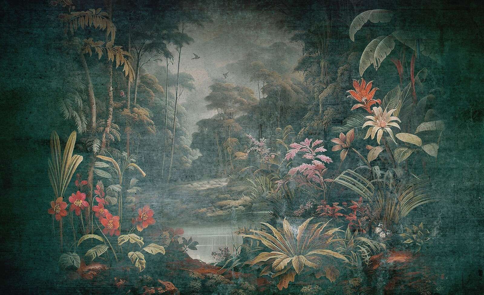 Tropischer Regenwald bei Morgennebel