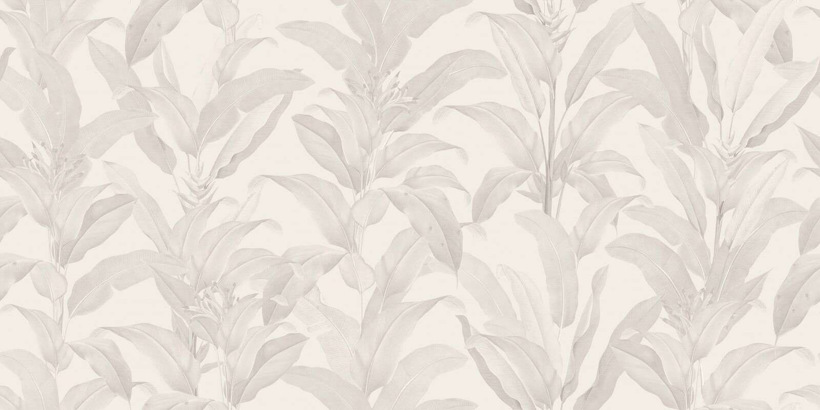 Tropische Blätter in Leinenbeige