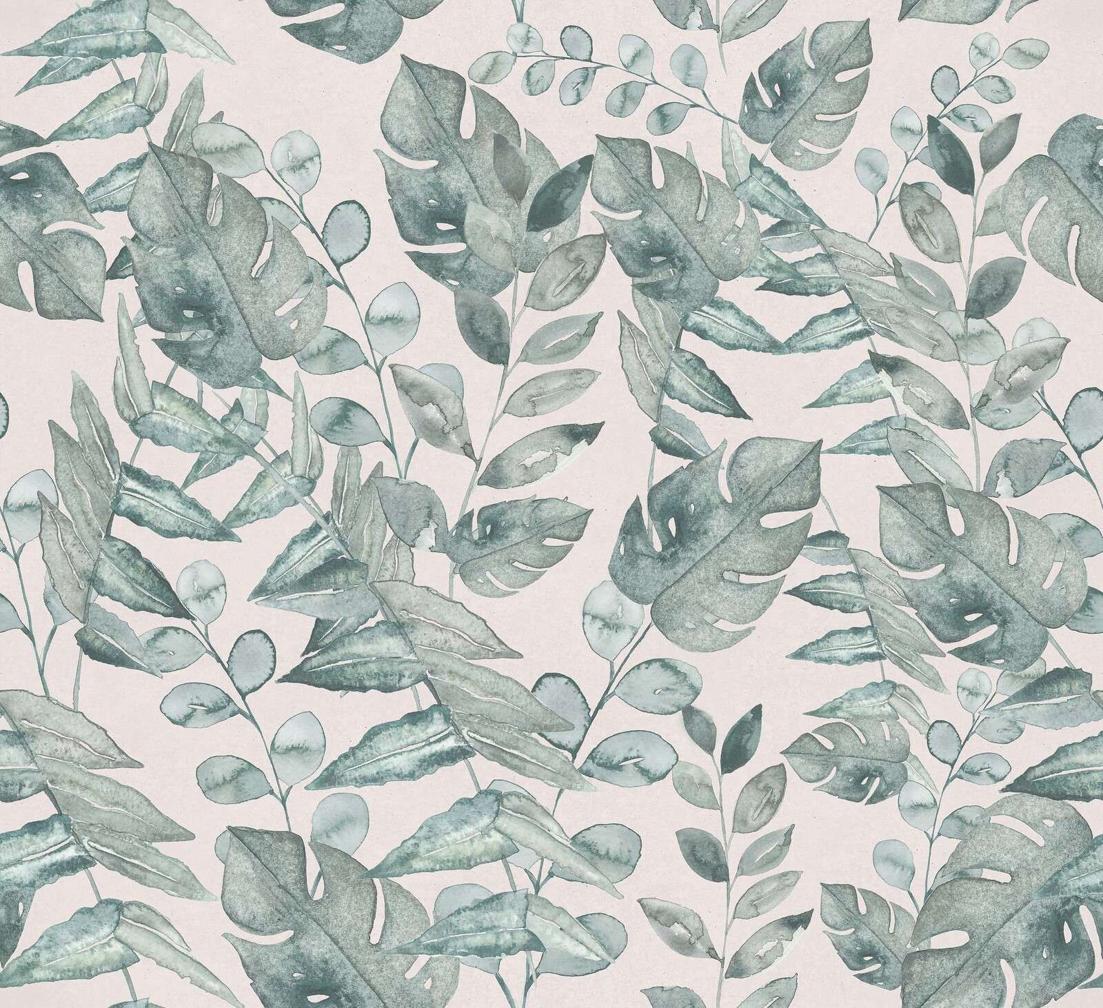 Aquarell Monstera in Salbeigrün