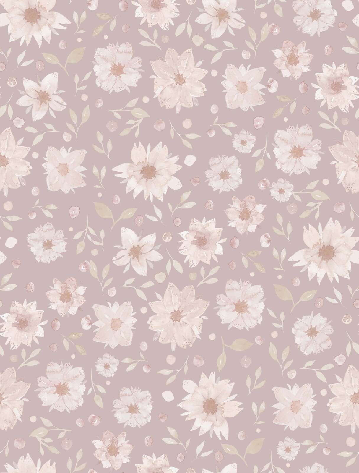 Zarte Aquarellblumen in Mauve