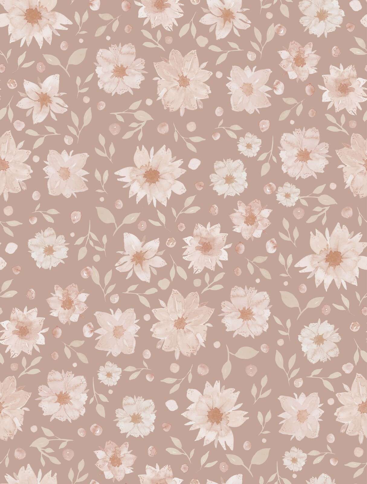 Zarte Aquarellblumen in Blushbeige