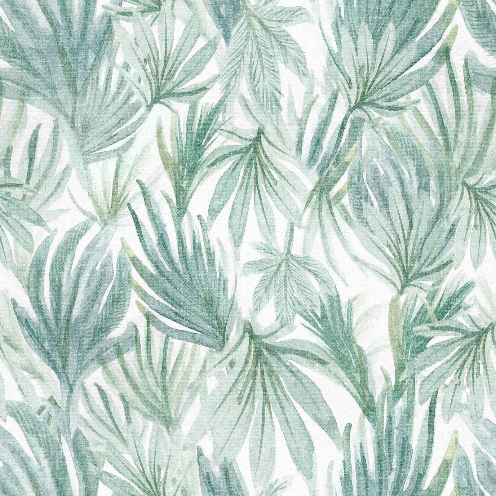 Aquarell-Palmblätter in Salbeigrün