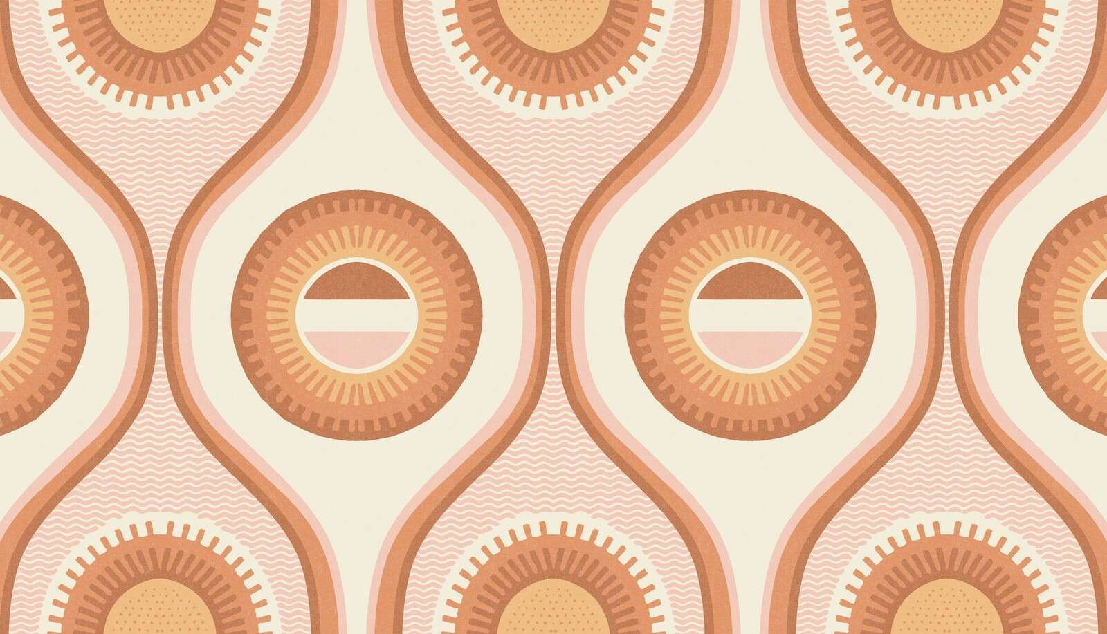 Retro Sonnenstrahlen in warmen Farbtönen.